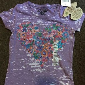 Purple shirt with multi-colored heart!